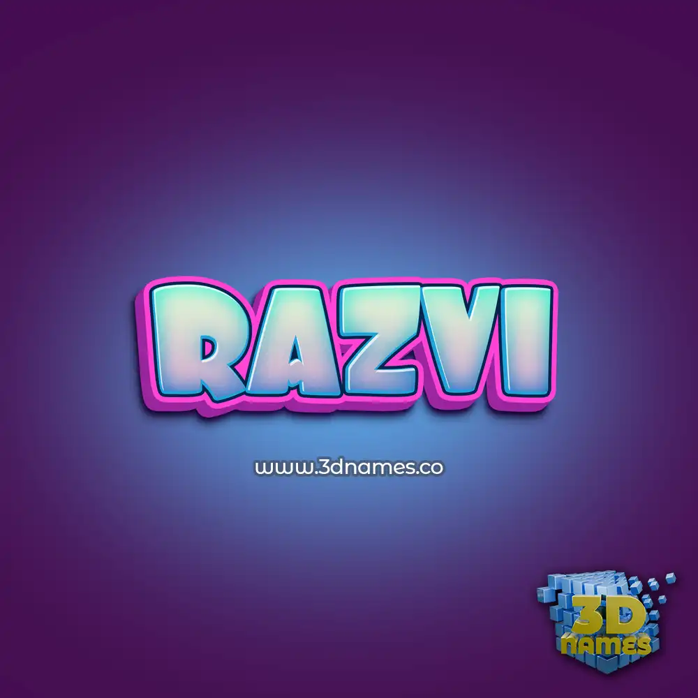 razvi in Phat Purple style - 3D name wallpaper