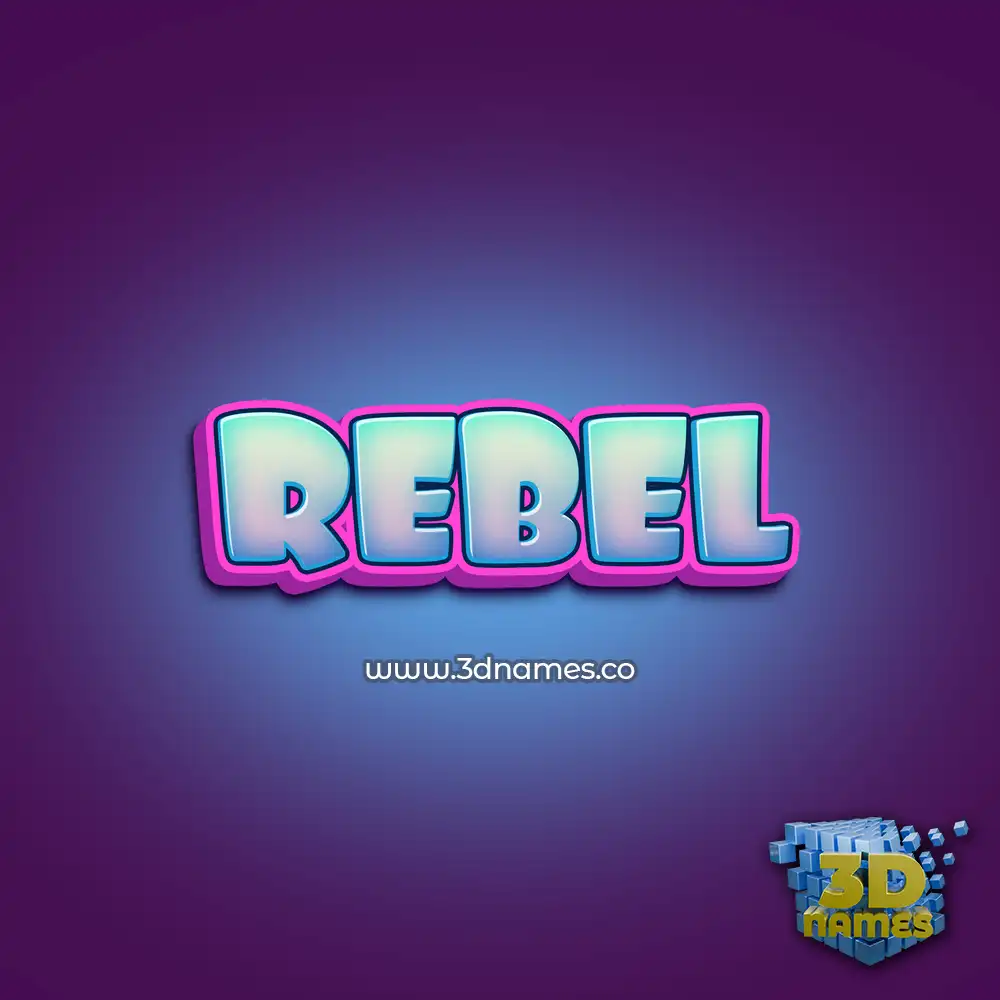 rebel in Phat Purple style - 3D name wallpaper