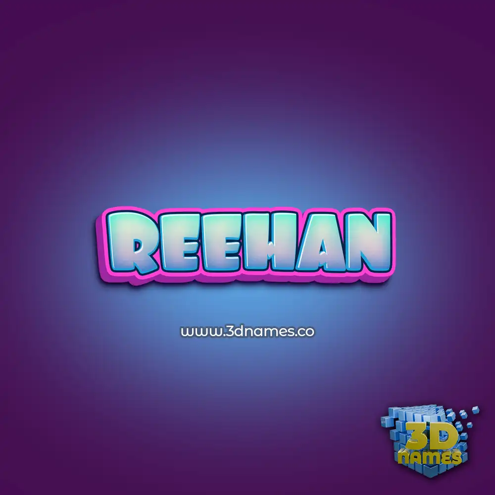reehan in Phat Purple style - 3D name wallpaper