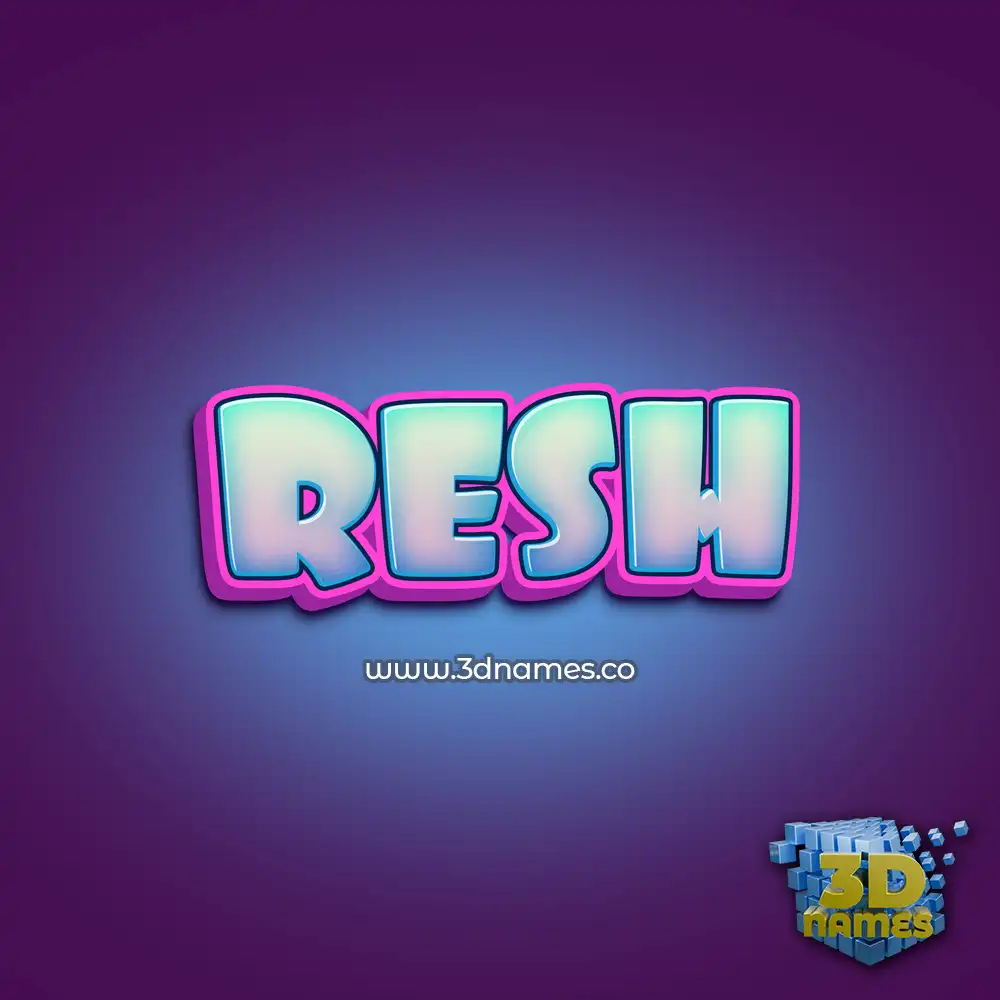 resh in Phat Purple style - 3D name wallpaper