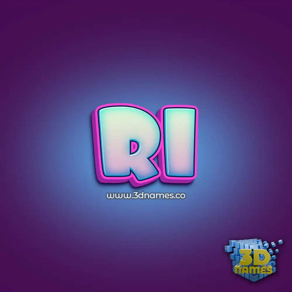 ri in Phat Purple style - 3D name wallpaper
