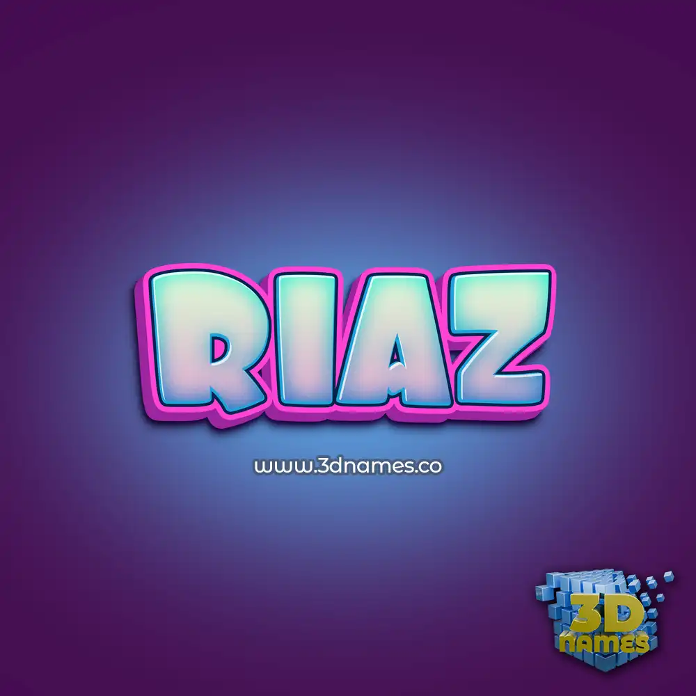 riaz in Phat Purple style - 3D name wallpaper