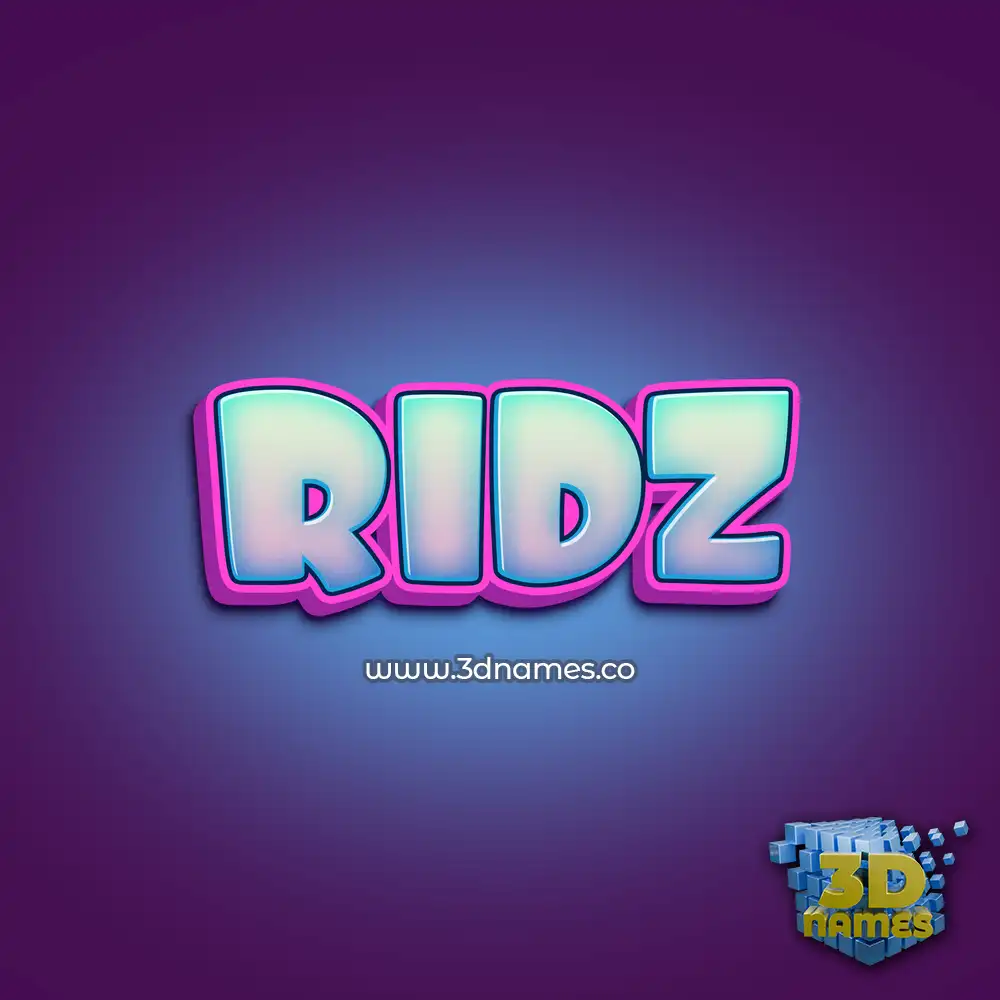 ridz in Phat Purple style - 3D name wallpaper