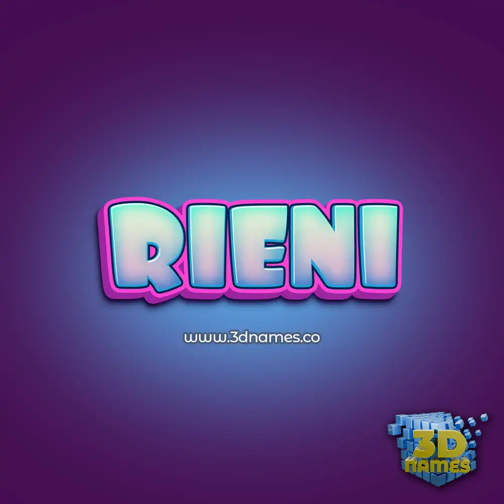 rieni in Phat Purple style - 3D name wallpaper