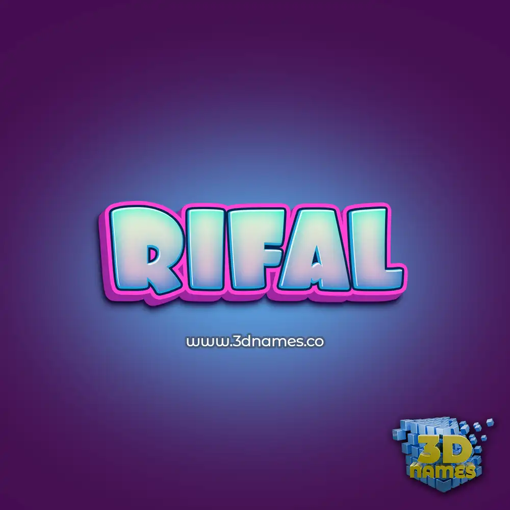 rifal in Phat Purple style - 3D name wallpaper