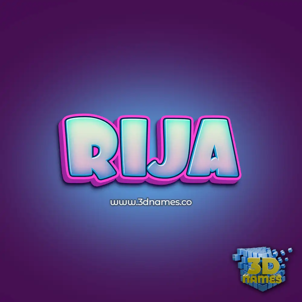 rija in Phat Purple style - 3D name wallpaper