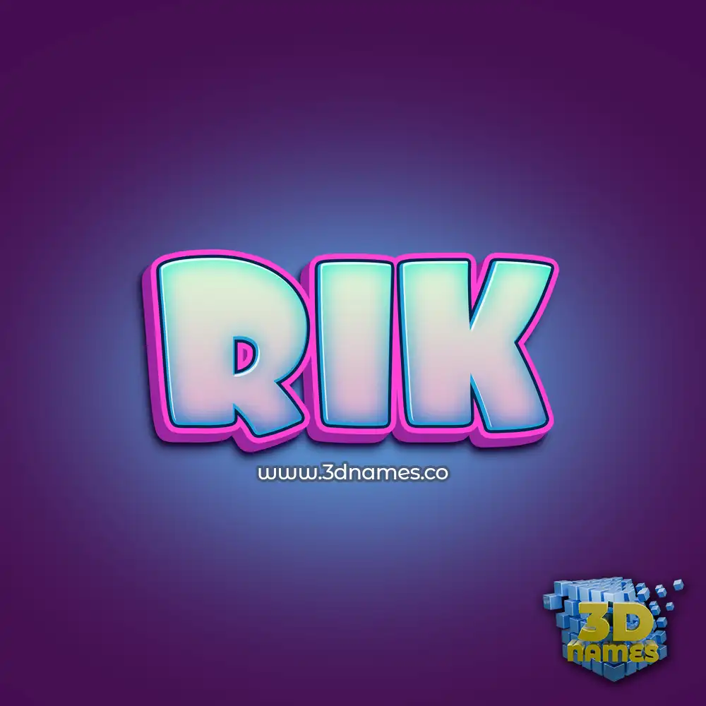 rik in Phat Purple style - 3D name wallpaper