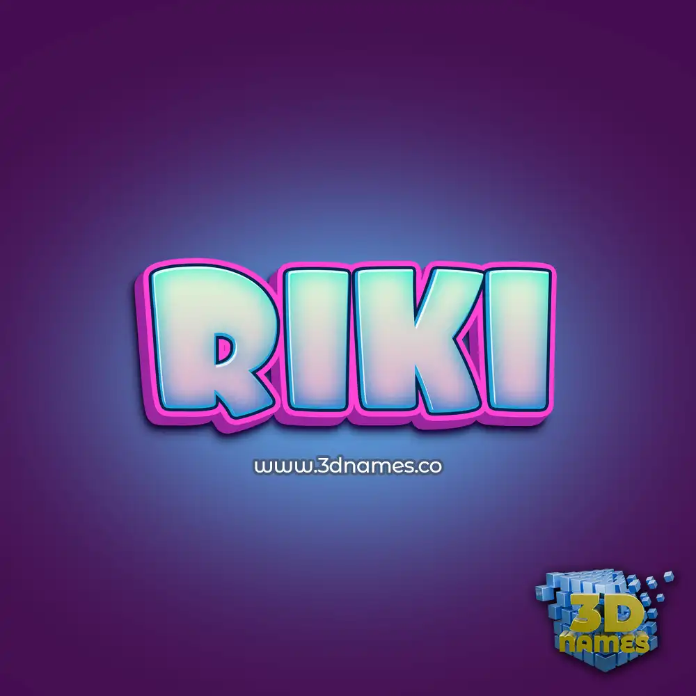 riki in Phat Purple style - 3D name wallpaper