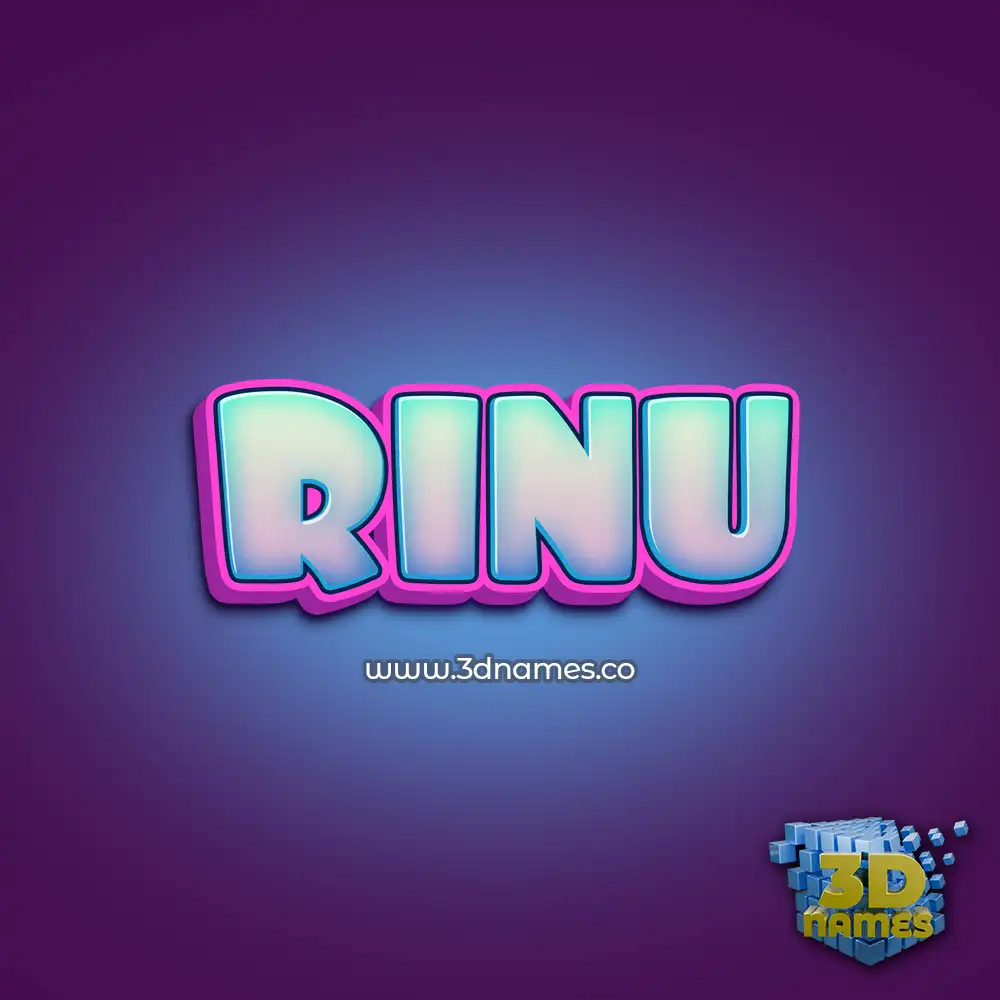 rinu in Phat Purple style - 3D name wallpaper