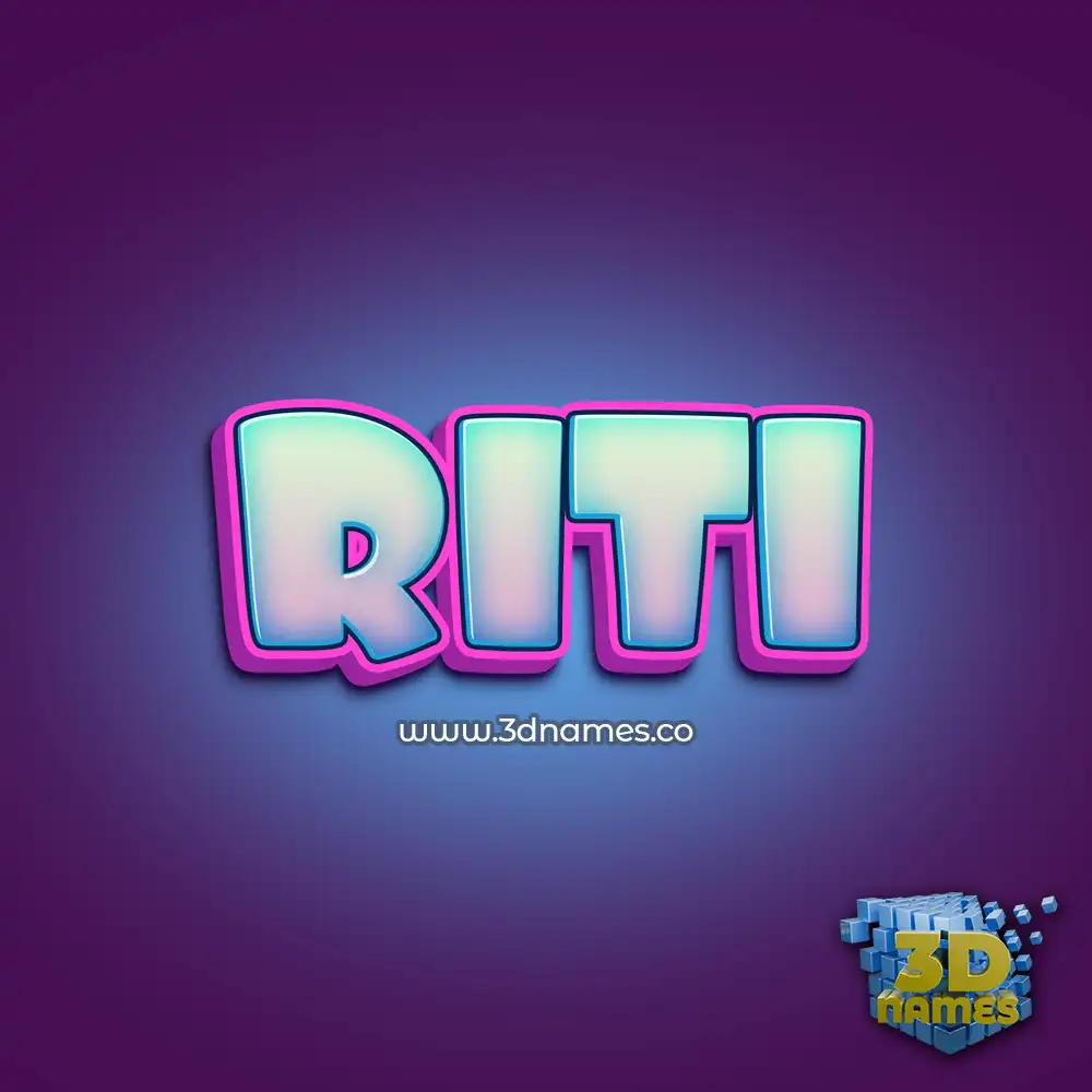 riti in Phat Purple style - 3D name wallpaper