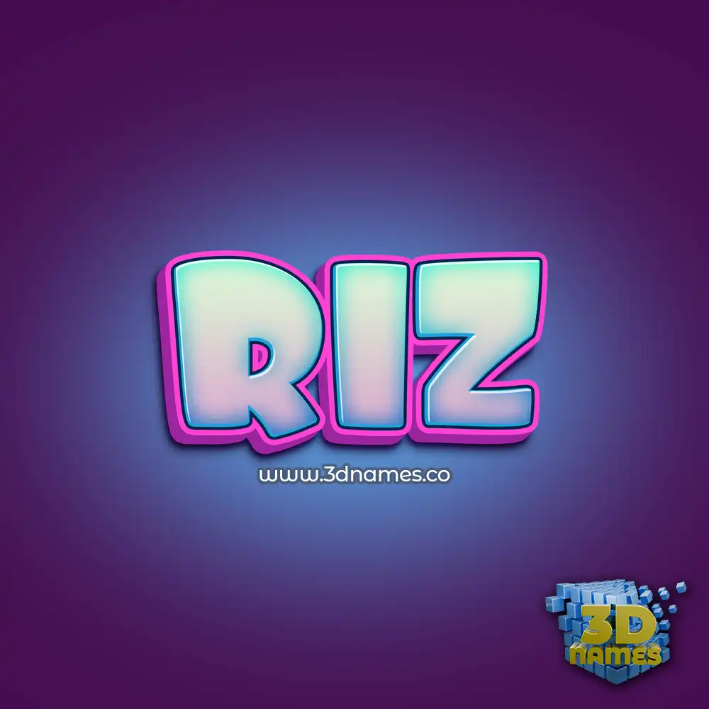 riz in Phat Purple style - 3D name wallpaper