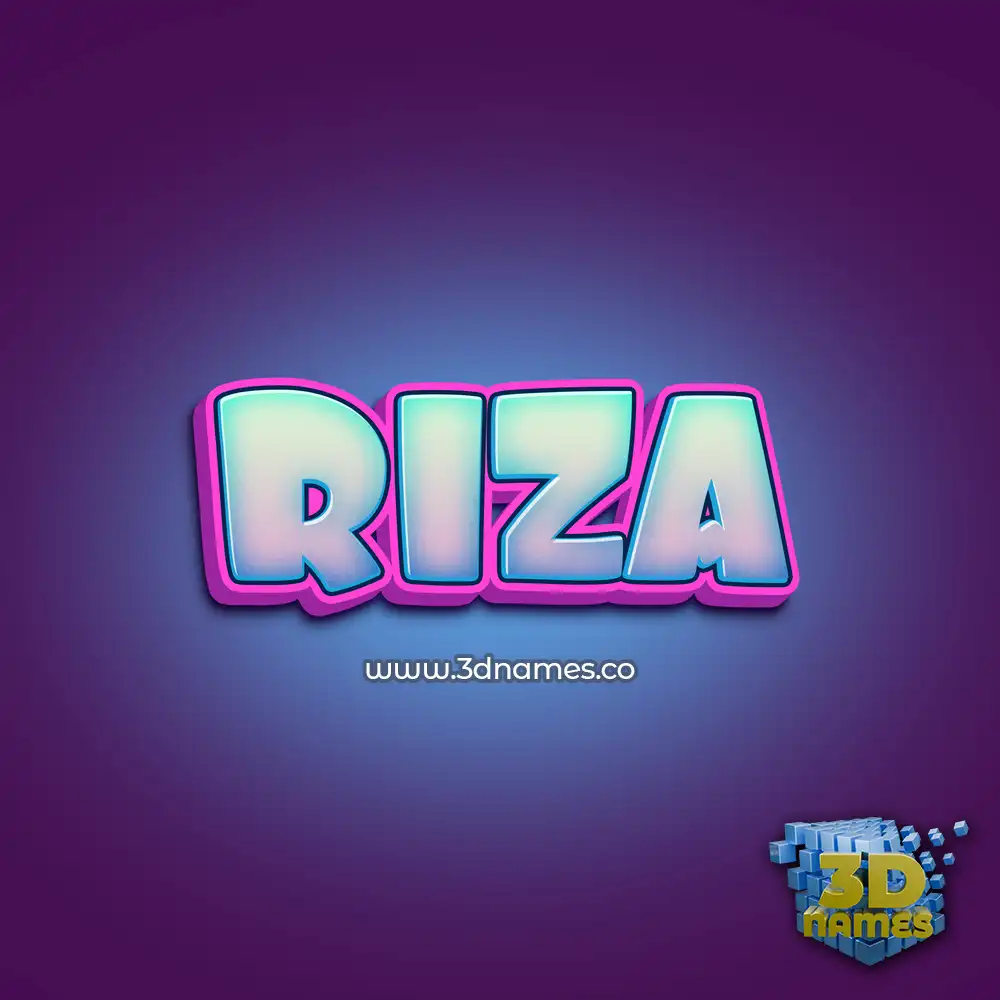 riza in Phat Purple style - 3D name wallpaper