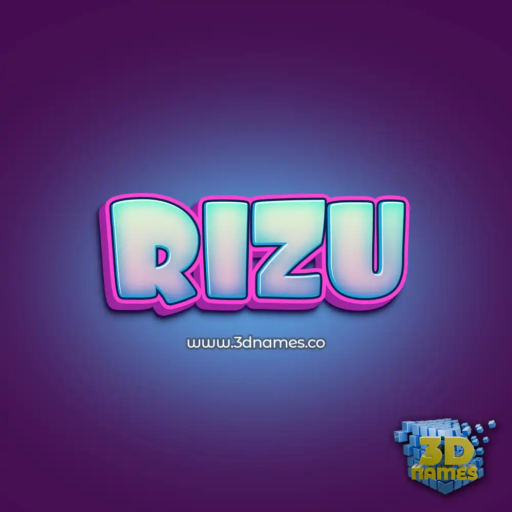 rizu in Phat Purple style - 3D name wallpaper