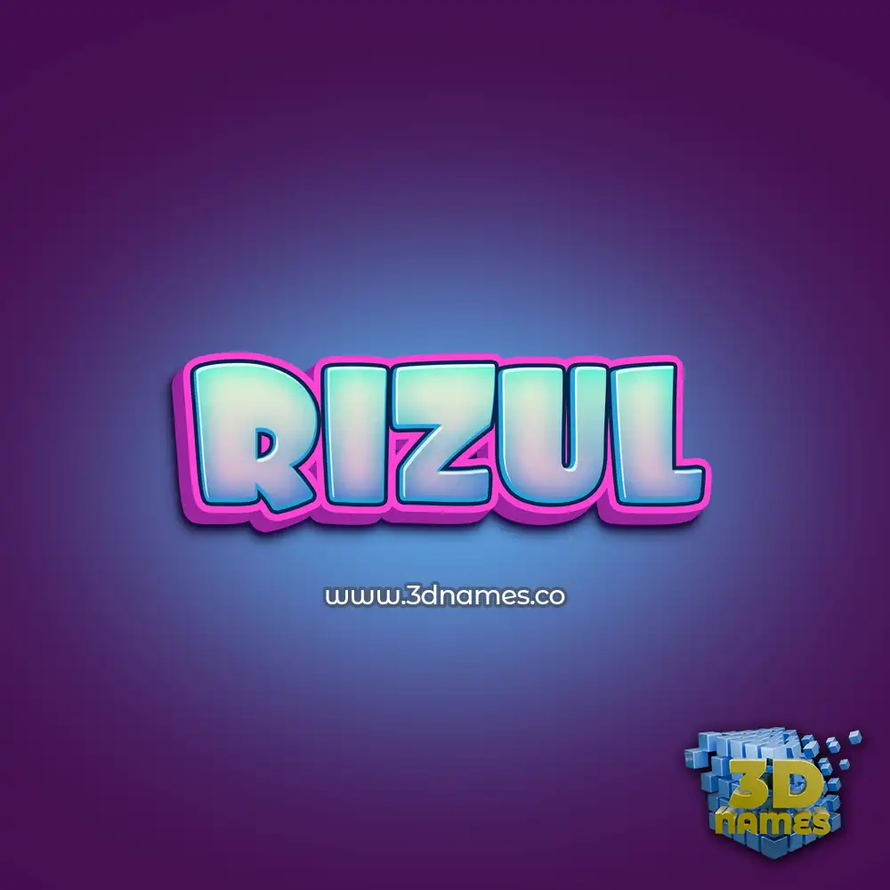 rizul in Phat Purple style - 3D name wallpaper