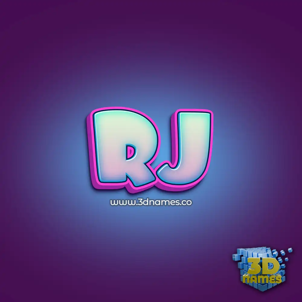 rj in Phat Purple style - 3D name wallpaper