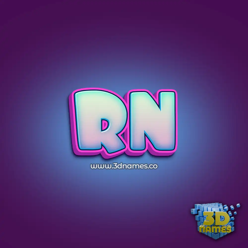 rn in Phat Purple style - 3D name wallpaper