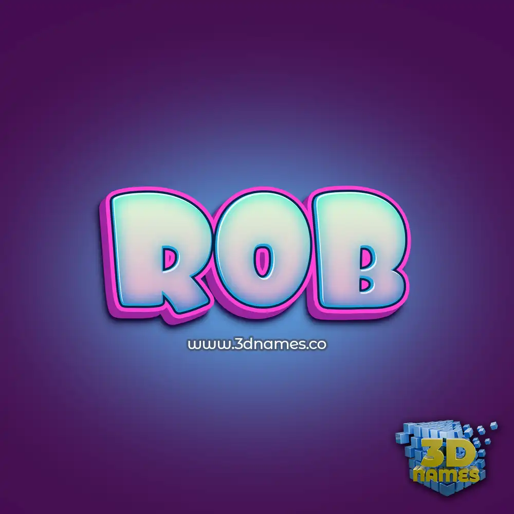 rob in Phat Purple style - 3D name wallpaper