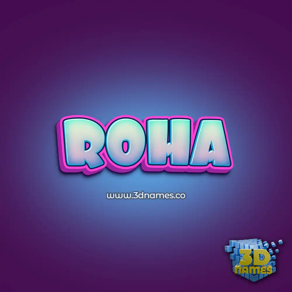 roha in Phat Purple style - 3D name wallpaper