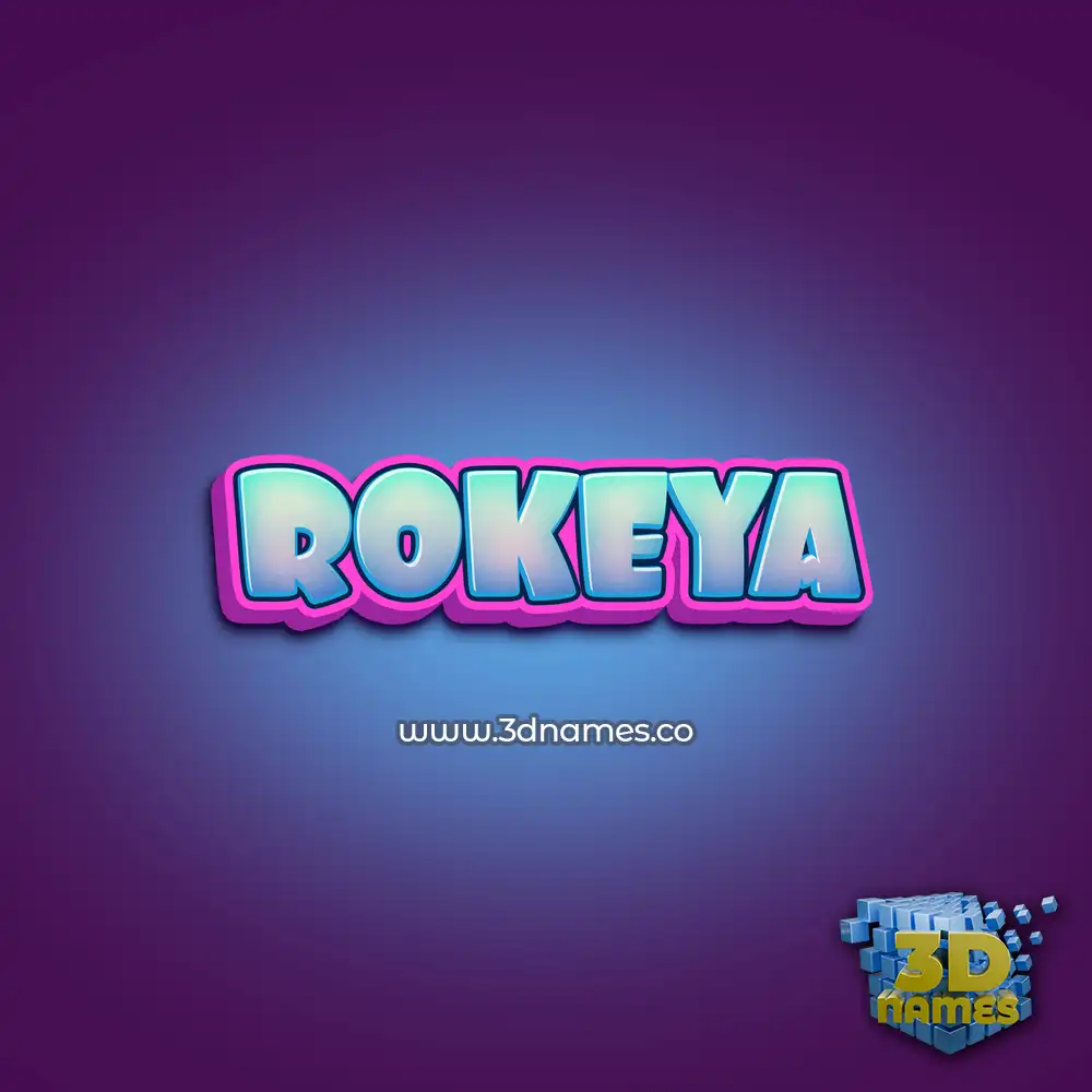 rokeya in Phat Purple style - 3D name wallpaper