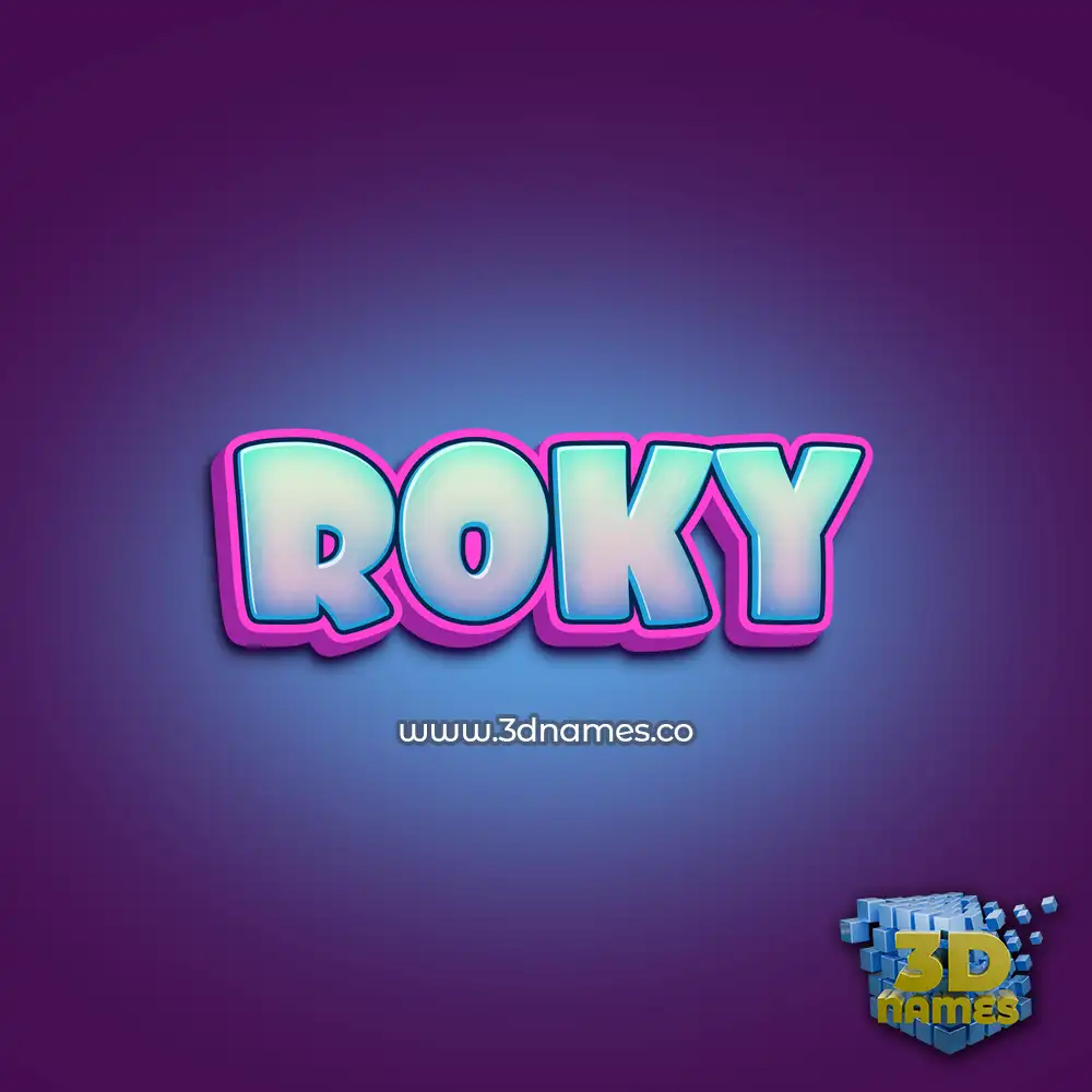 roky in Phat Purple style - 3D name wallpaper