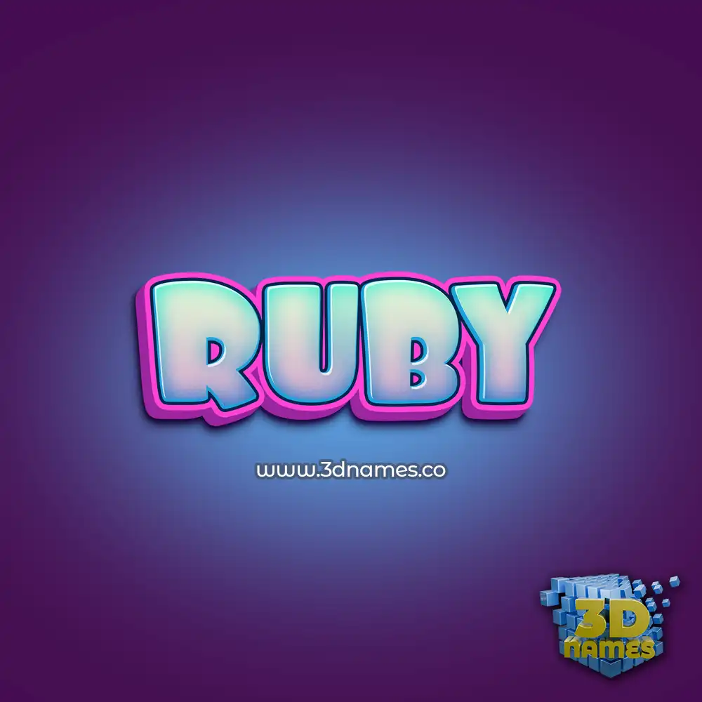 ruby in Phat Purple style - 3D name wallpaper