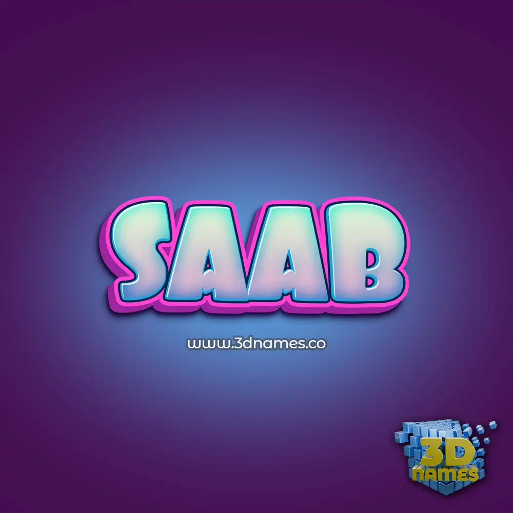 saab in Phat Purple style - 3D name wallpaper