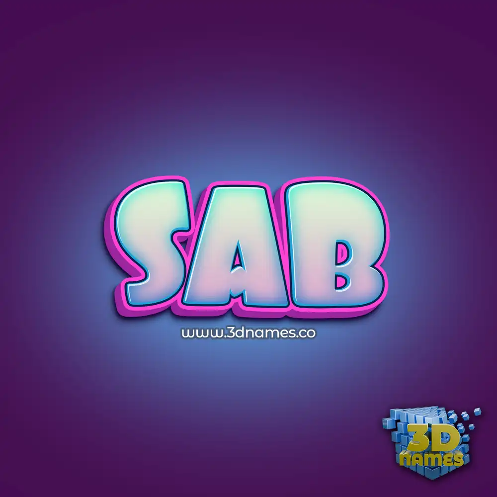 sab in Phat Purple style - 3D name wallpaper