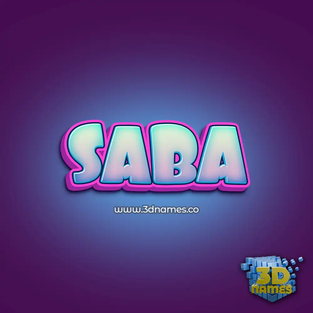 saba in Phat Purple style - 3D name wallpaper