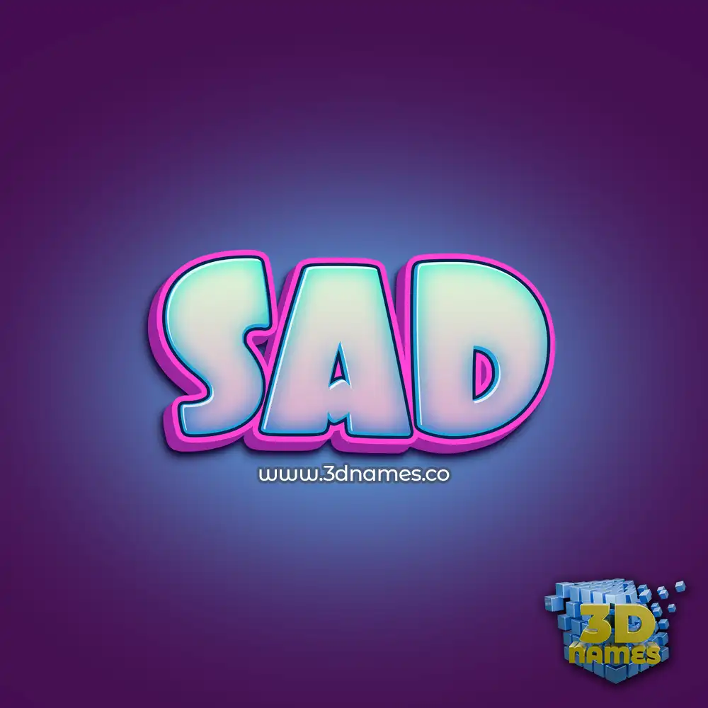 sad in Phat Purple style - 3D name wallpaper