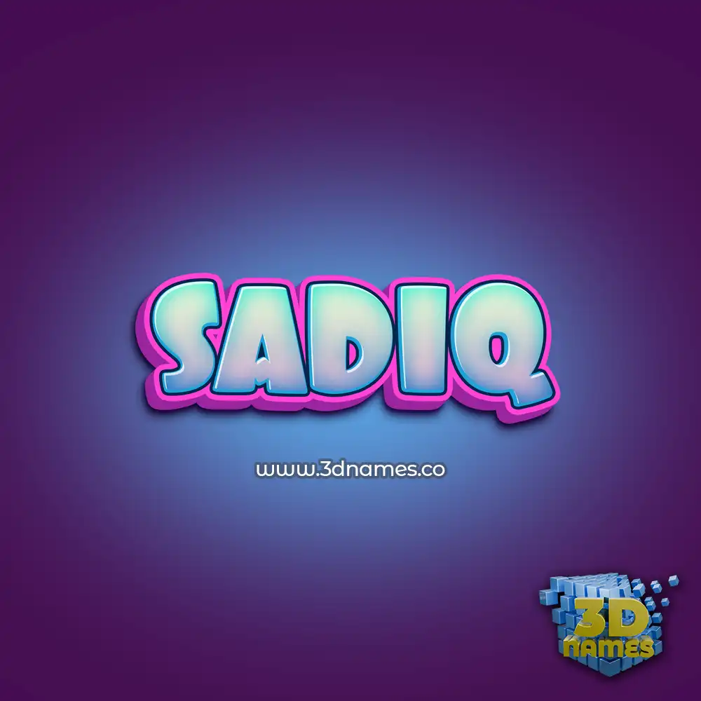 sadiq in Phat Purple style - 3D name wallpaper
