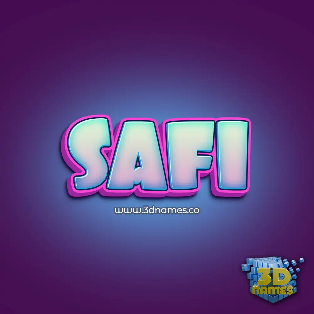safi in Phat Purple style - 3D name wallpaper