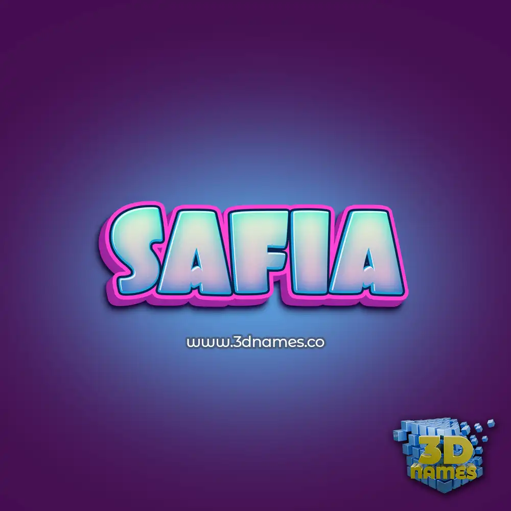 safia in Phat Purple style - 3D name wallpaper