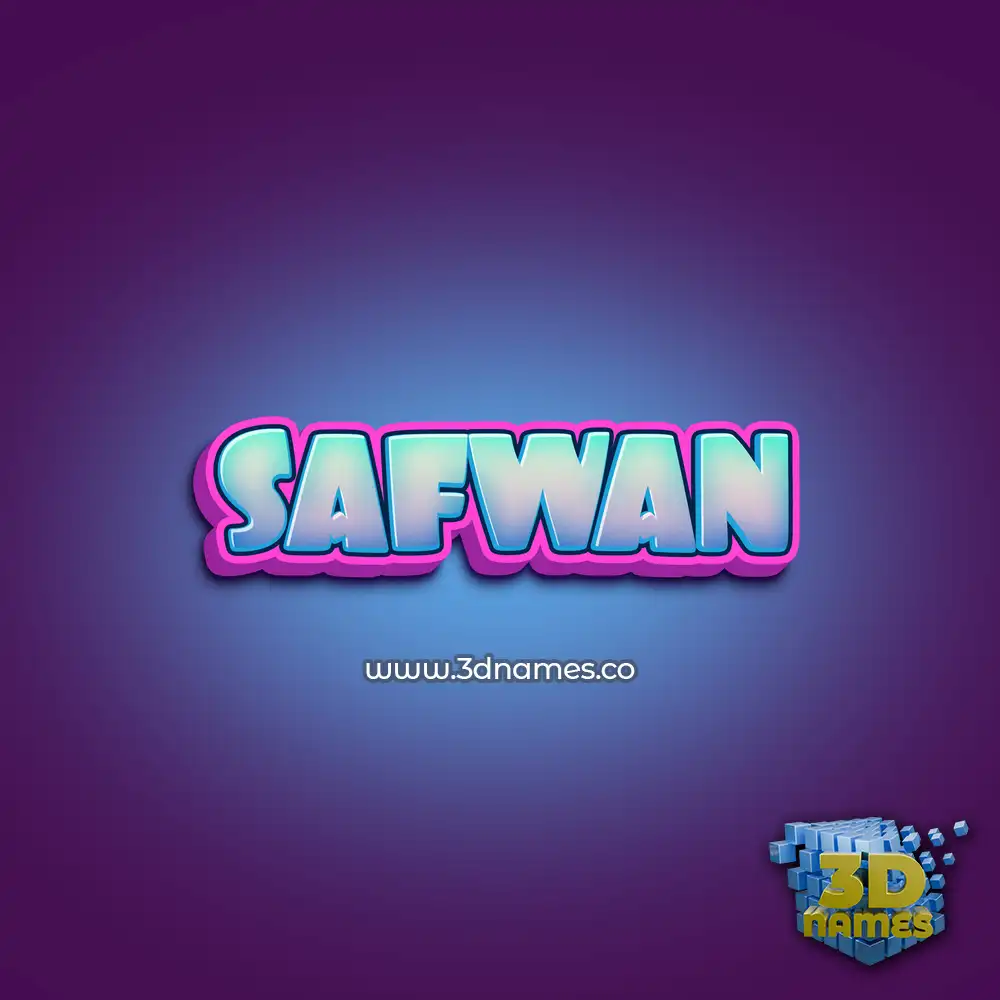 safwan in Phat Purple style - 3D name wallpaper