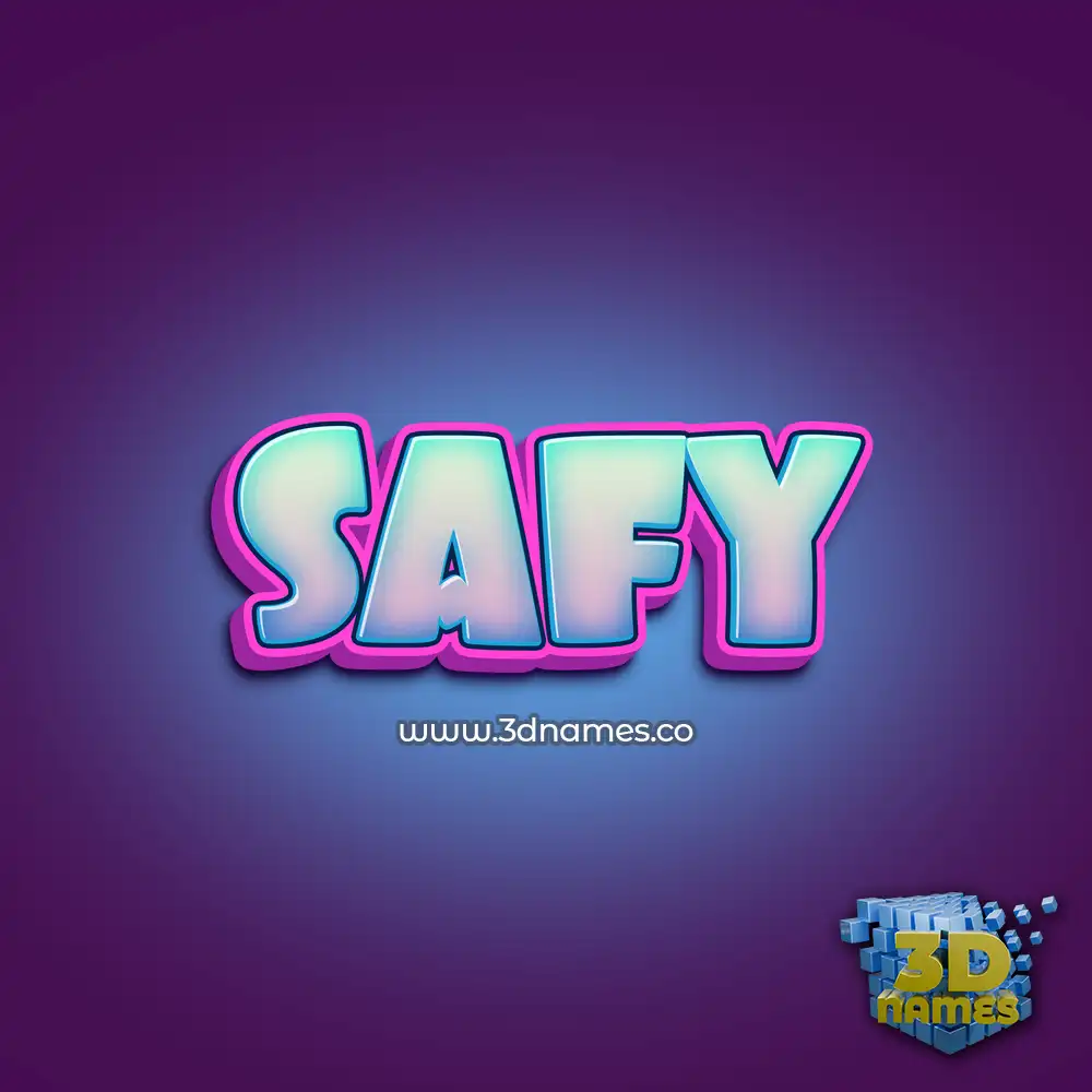 safy in Phat Purple style - 3D name wallpaper