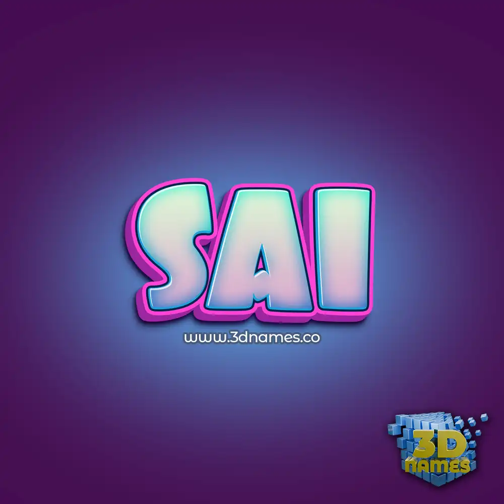 sai in Phat Purple style - 3D name wallpaper