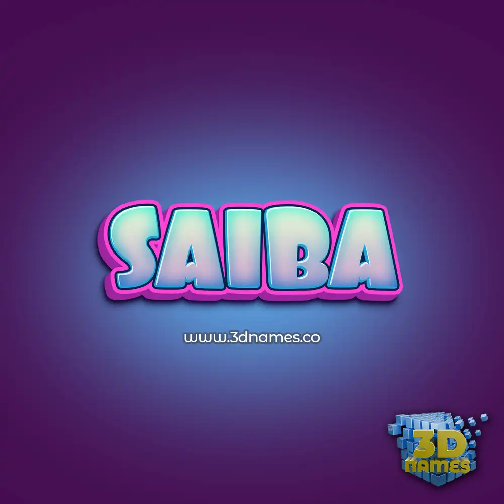 saiba in Phat Purple style - 3D name wallpaper