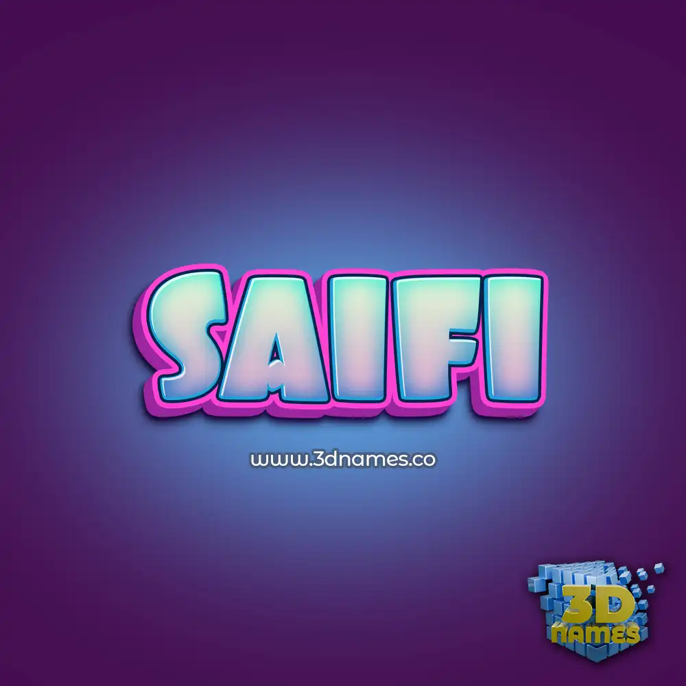 saifi in Phat Purple style - 3D name wallpaper