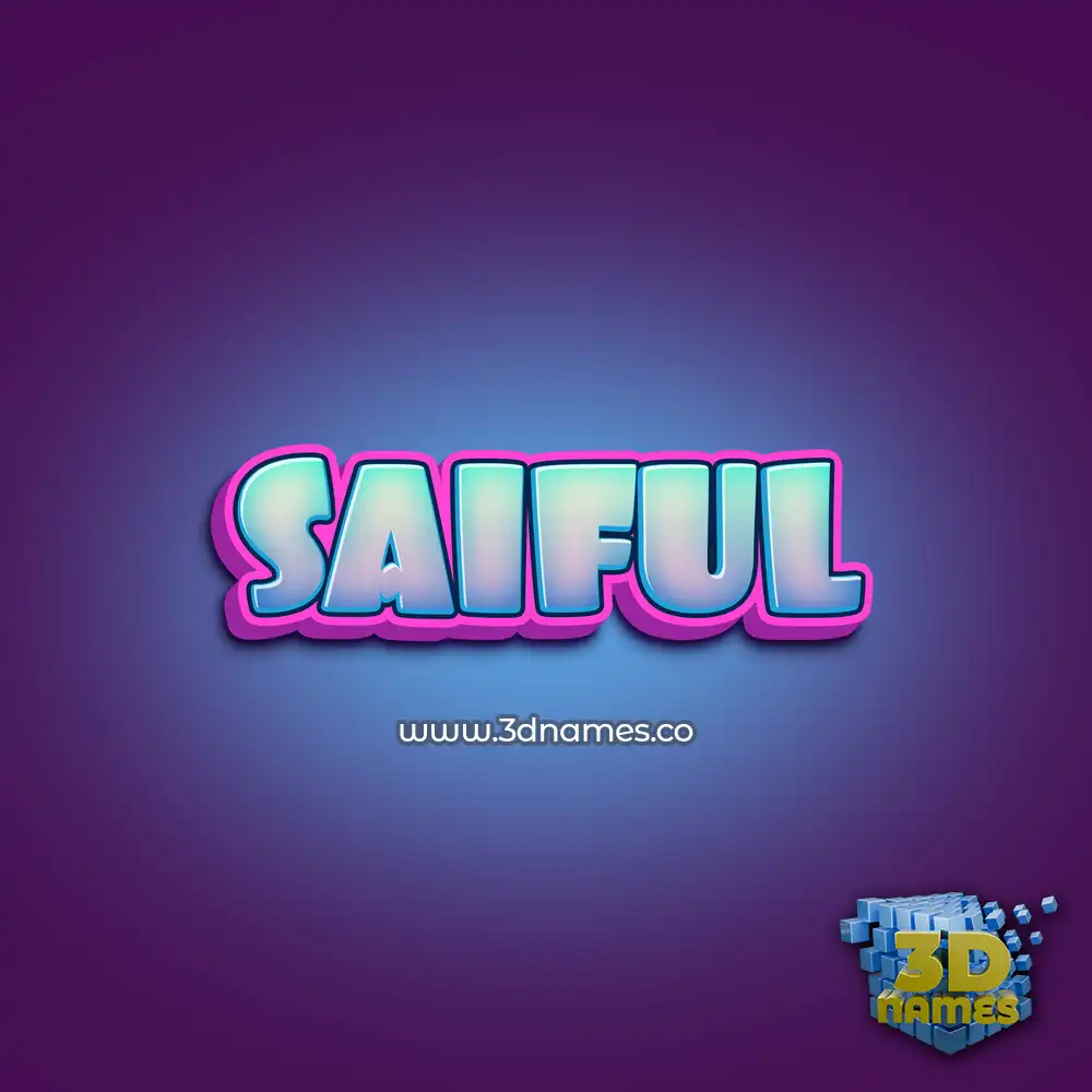 saiful in Phat Purple style - 3D name wallpaper