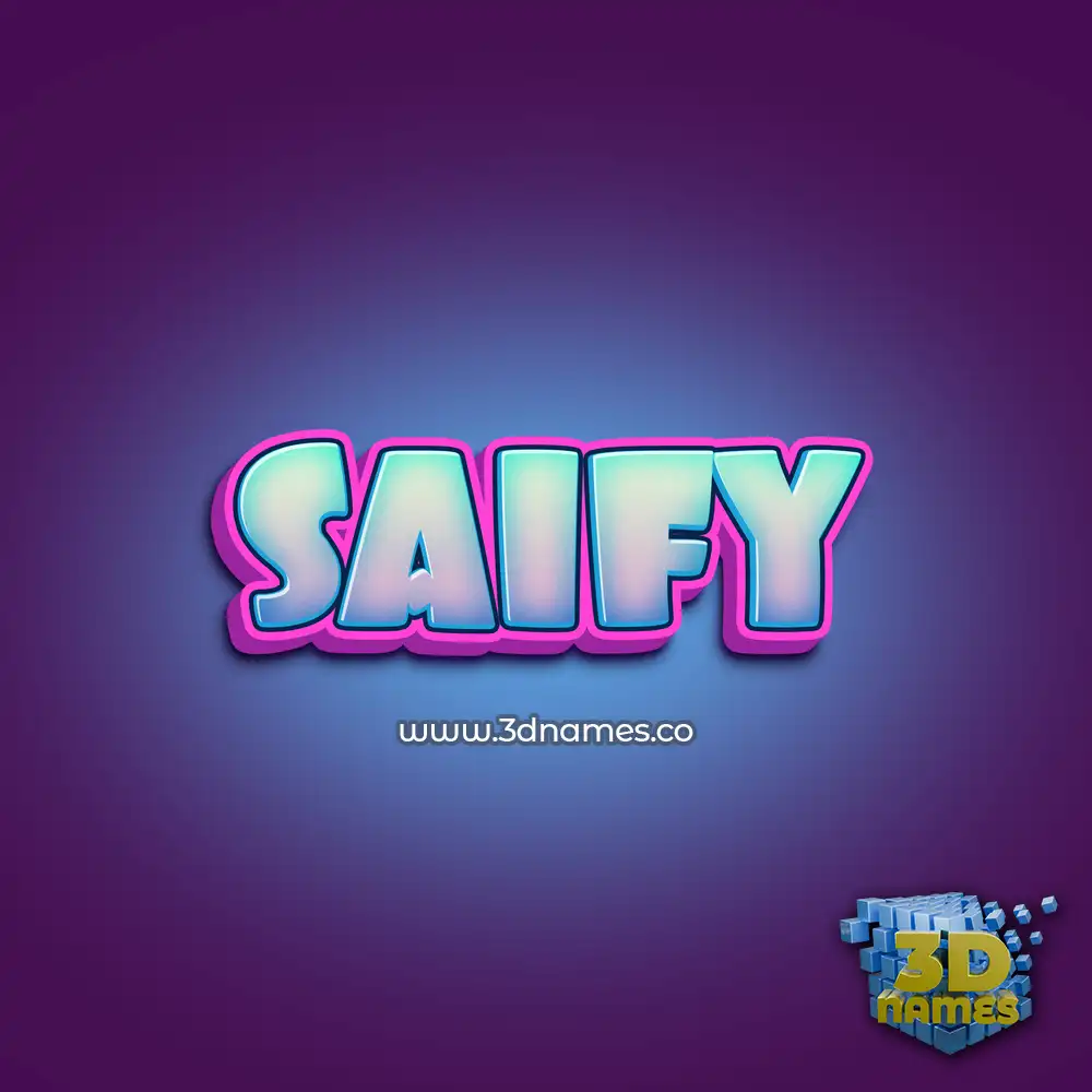 saify in Phat Purple style - 3D name wallpaper