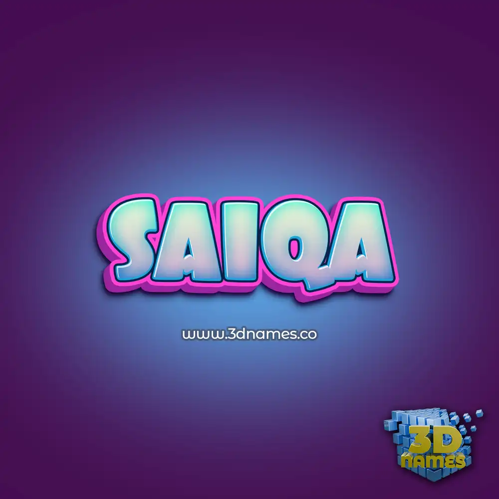 saiqa in Phat Purple style - 3D name wallpaper
