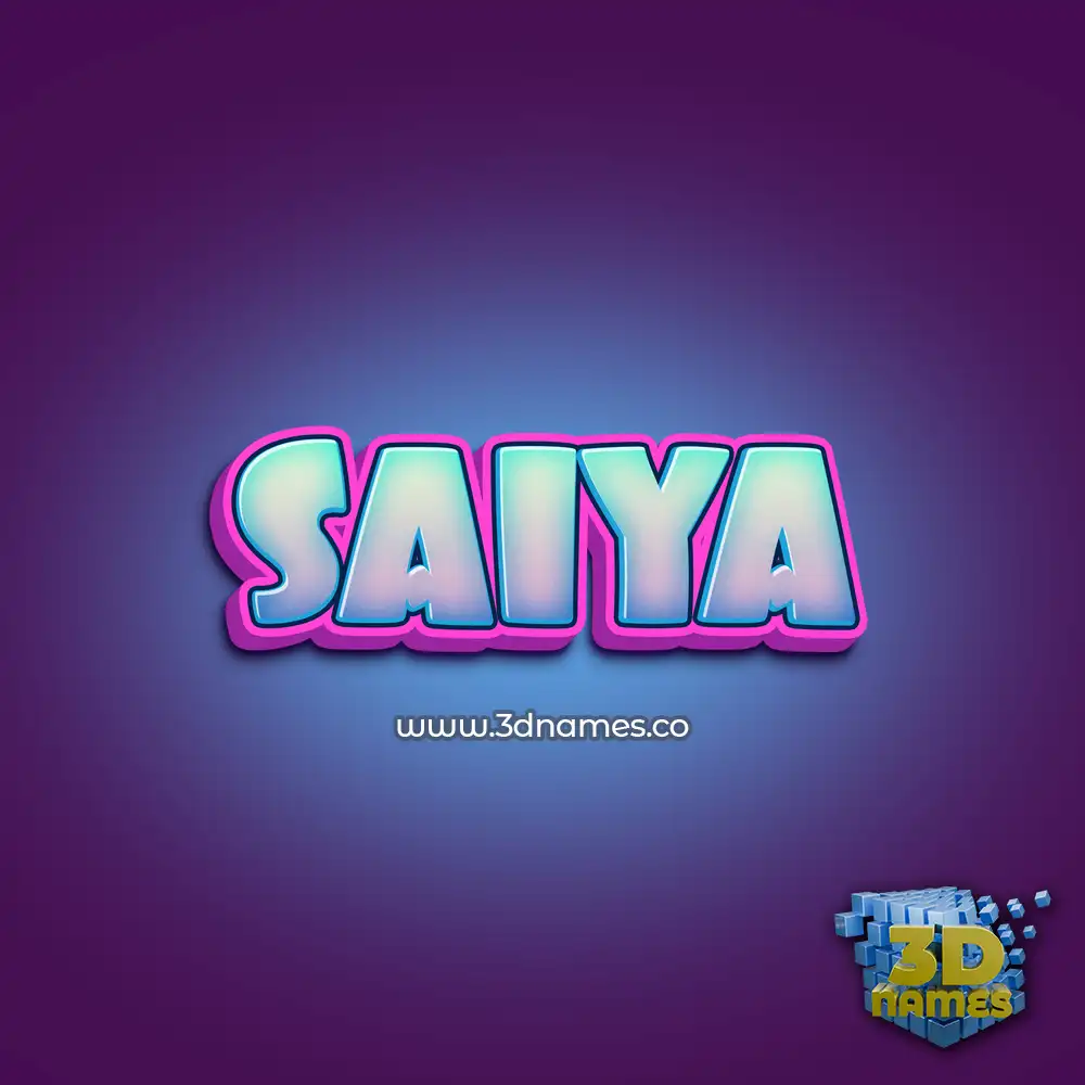 saiya in Phat Purple style - 3D name wallpaper