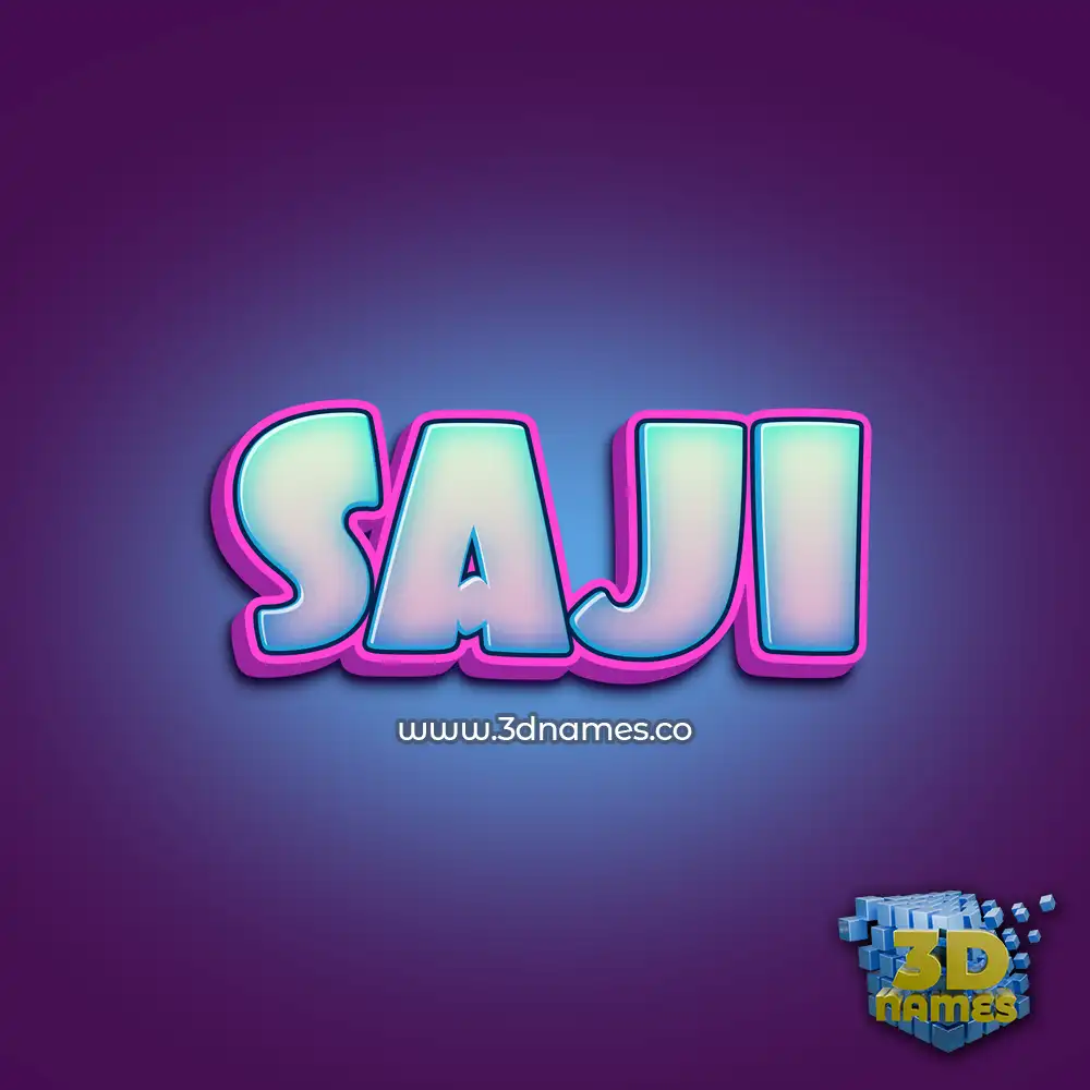 saji in Phat Purple style - 3D name wallpaper