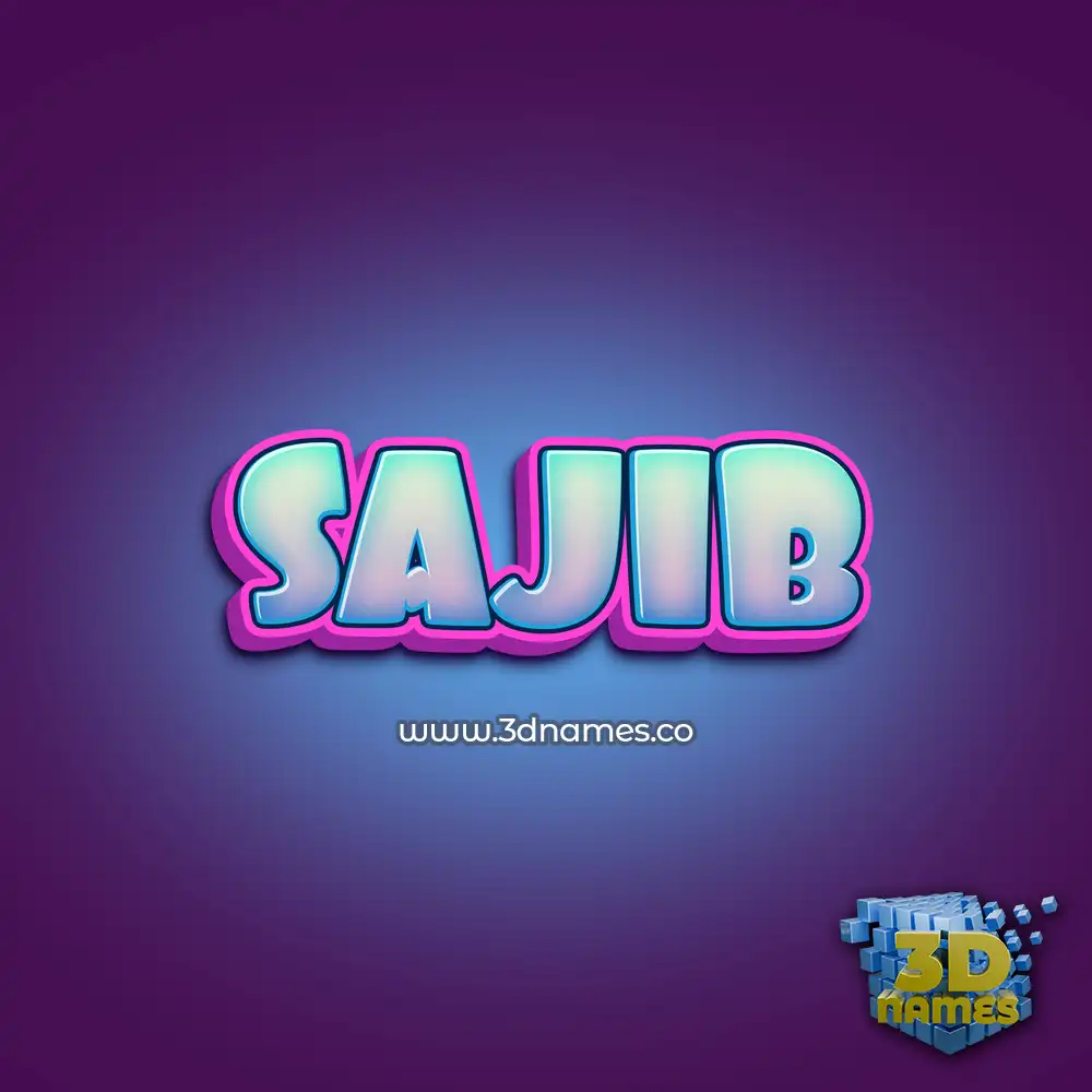 sajib in Phat Purple style - 3D name wallpaper