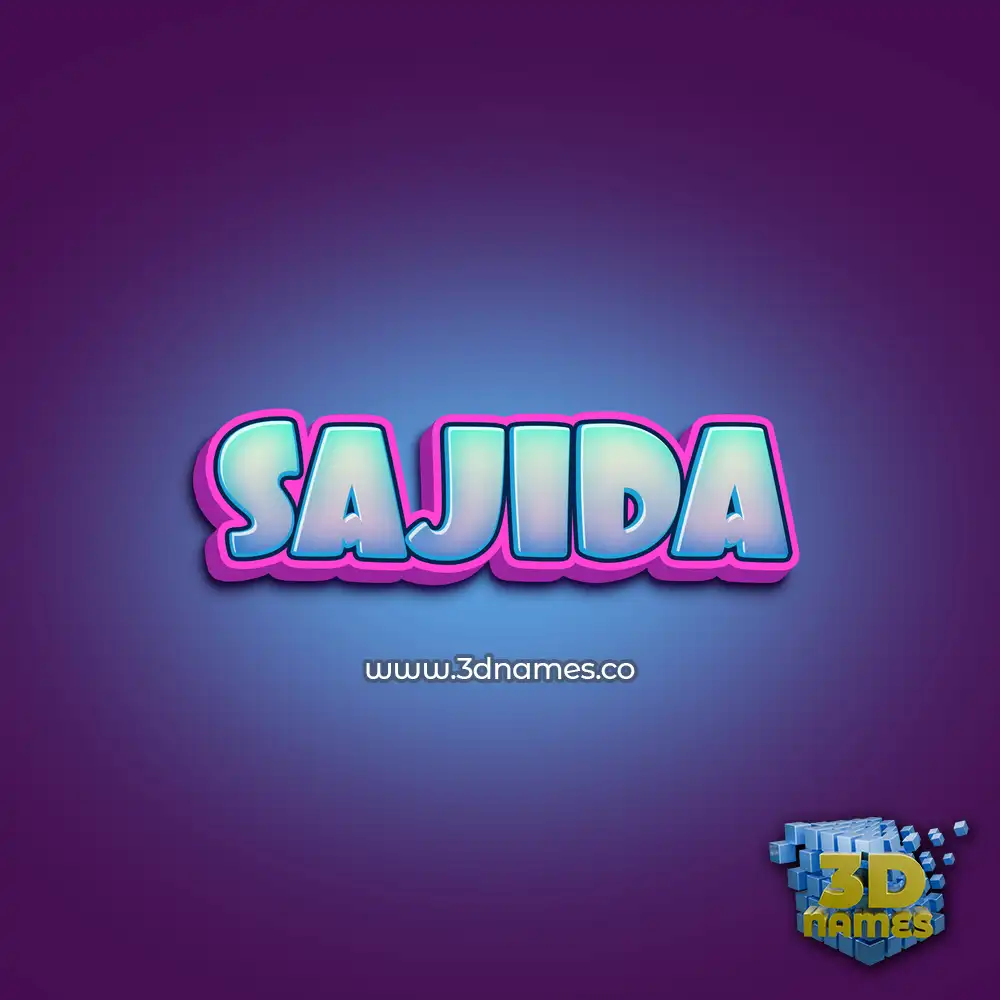 sajida in Phat Purple style - 3D name wallpaper