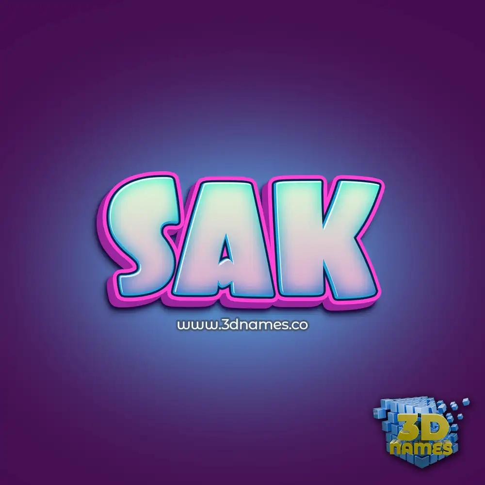 sak in Phat Purple style - 3D name wallpaper