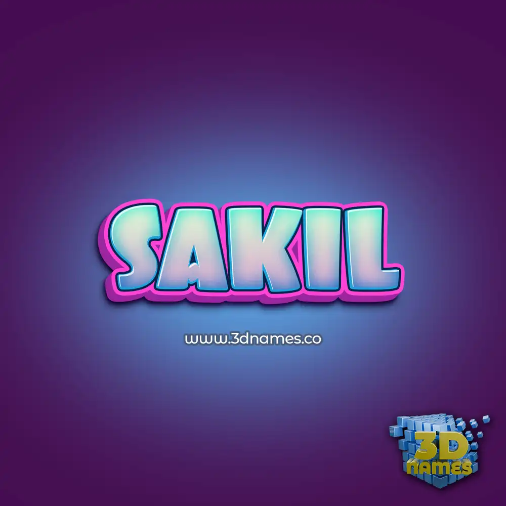 sakil in Phat Purple style - 3D name wallpaper