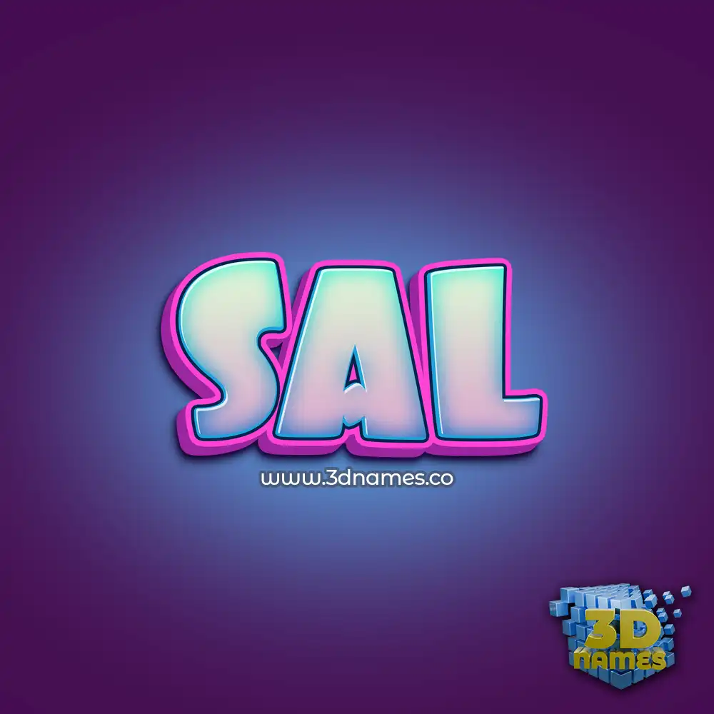 sal in Phat Purple style - 3D name wallpaper