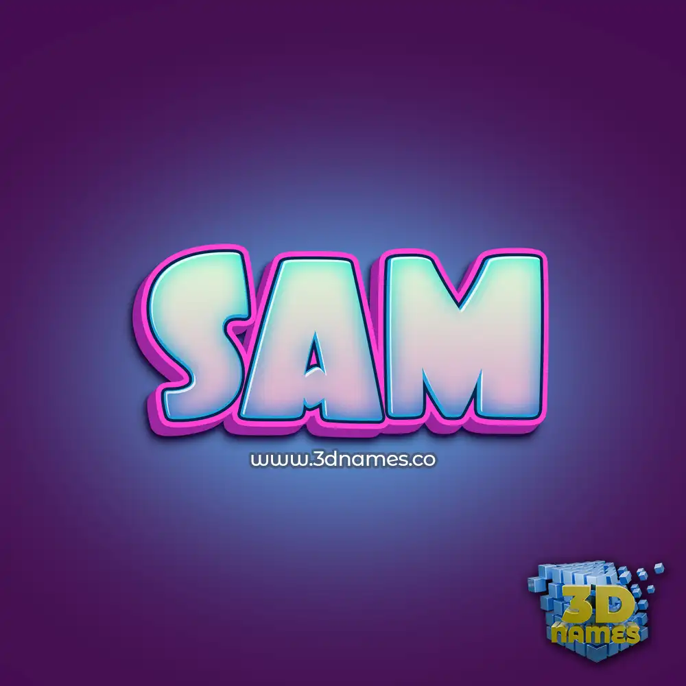sam in Phat Purple style - 3D name wallpaper