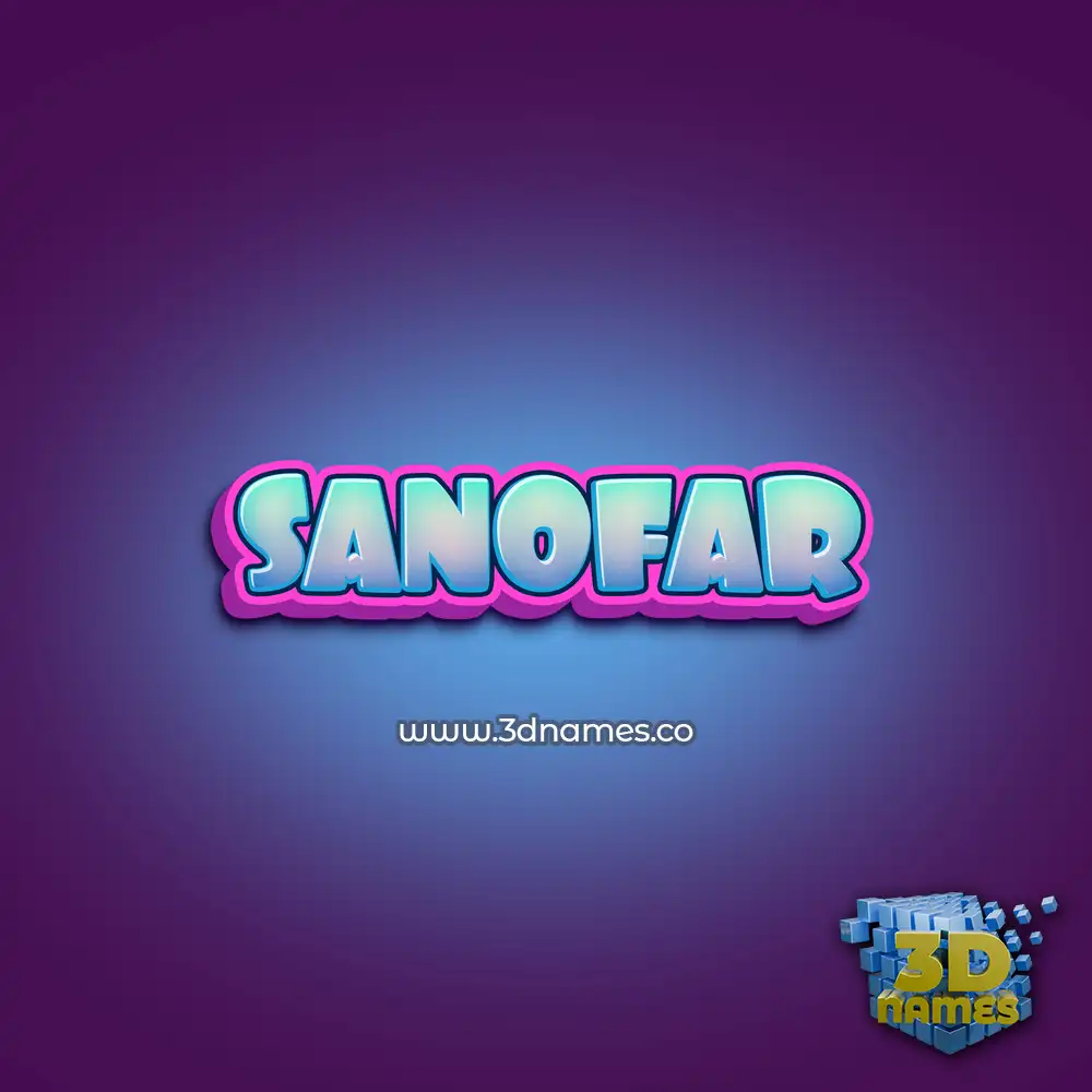 sanofar in Phat Purple style - 3D name wallpaper
