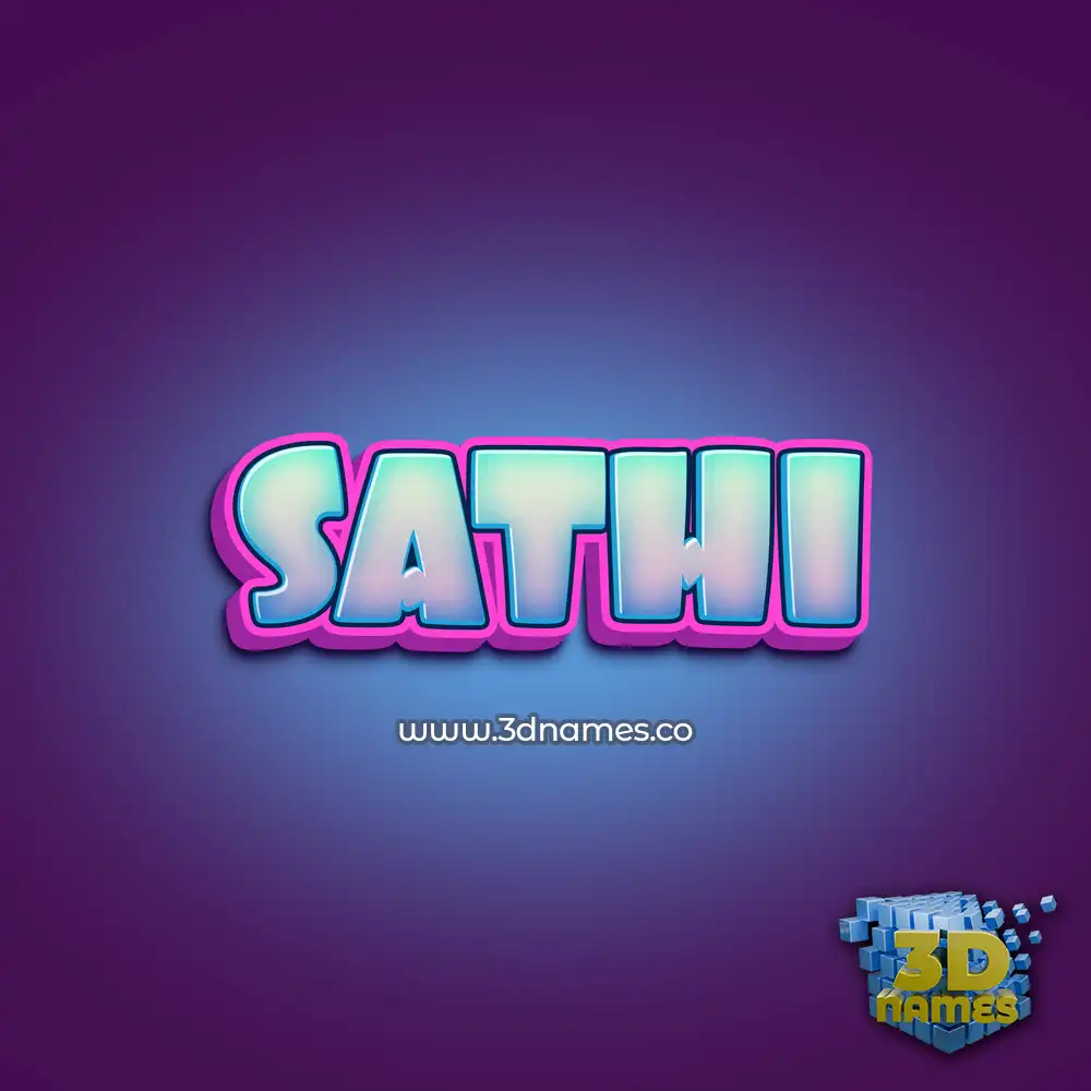 sathi in Phat Purple style - 3D name wallpaper